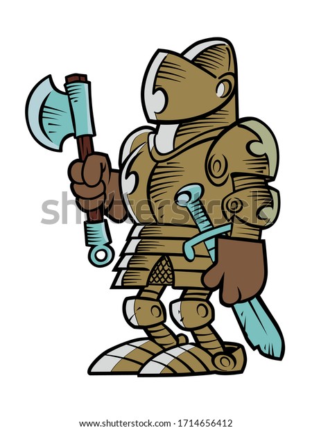 Vector image of the royal knight of a medieval\
warrior (color version)
