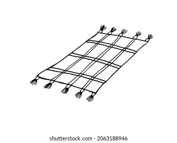 vector image of a rug. blanket in a cage. doodles