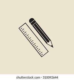 Vector image of ruler for study