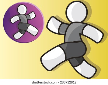 Vector image of a running figure by Laco Novotny. 