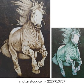 Vector image of running horse
