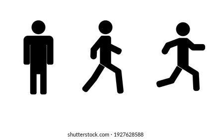 Vector Image Of A Running Standing Man Walking Man