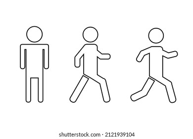vector image of a running standing man walking man