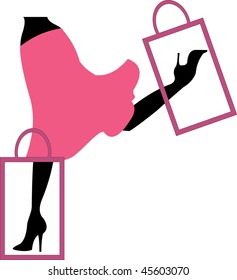 vector image of running woman legs