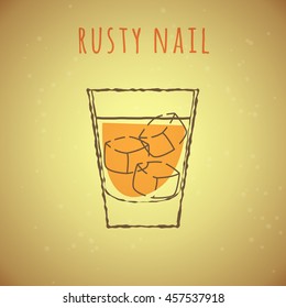 vector image of a rusty nail cocktail