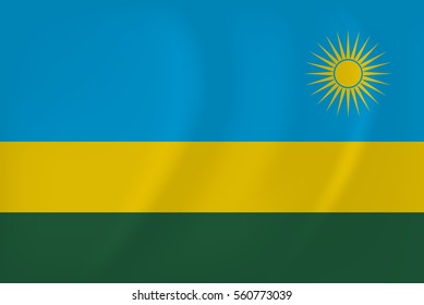 Vector image of the Rwanda waving flag
