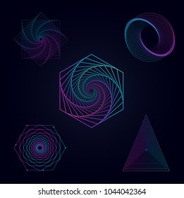 Vector image of sacred geometry on a dark background