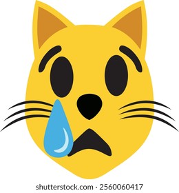 vector image of a sad cat face expression.