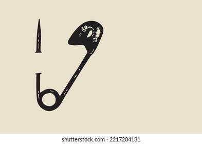 Vector image - safety pin 1