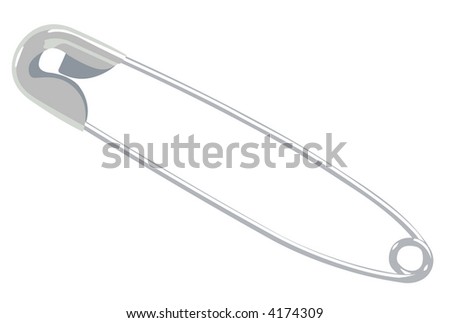 The vector image of a safety pin isolated on a white background.