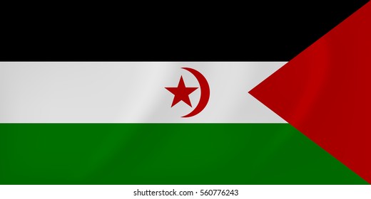 Vector image of the Sahrawi Arab waving flag