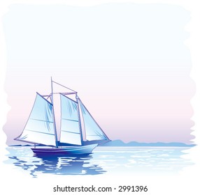 vector image of sailboat