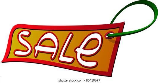 A vector image of a sale label. All objects are separated, the can be scaled, edited or recolored for 5 minutes