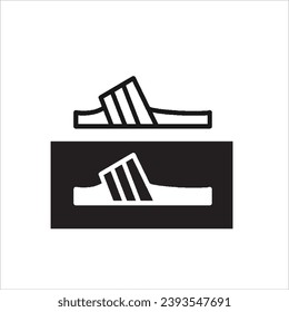 vector image of sandals, black and white background