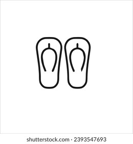 vector image of sandals, black and white background