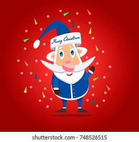 Vector image of Santa Claus in blue suit