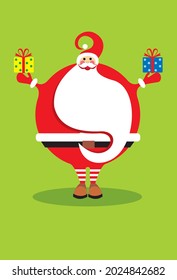 Imagen vectorial de santa claus con regalos en traje