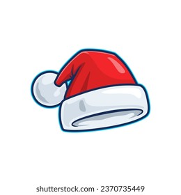 Vector image of Santa Claus hat. Red Santa Claus hat.