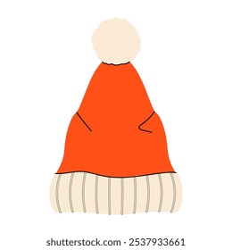 Vector image of Santa Claus hat. Red Santa Claus hat.