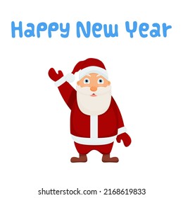 Imagen vectorial de Santa Claus. Aislado sobre un fondo blanco. Cartel de Navidad. Feliz Año Nuevo.