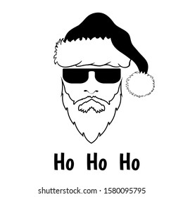 Vector Image Santa Claus in Sunglasses. Logo with the image of Santa Claus.