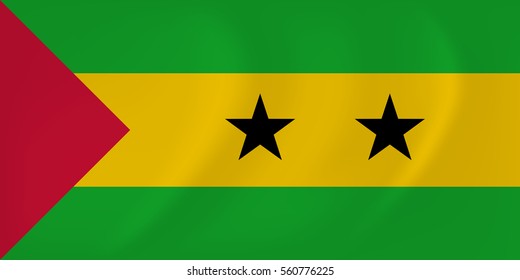 Vector image of the Sao Tome and Principe waving flag