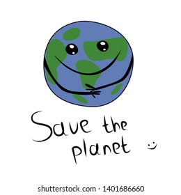 vector image "save the planet" isolated on white background