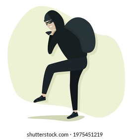Vector image of a scammer with a profit. A flat illustration showing scammers and thieves on the Web. Great for flyers, landing pages, banners.