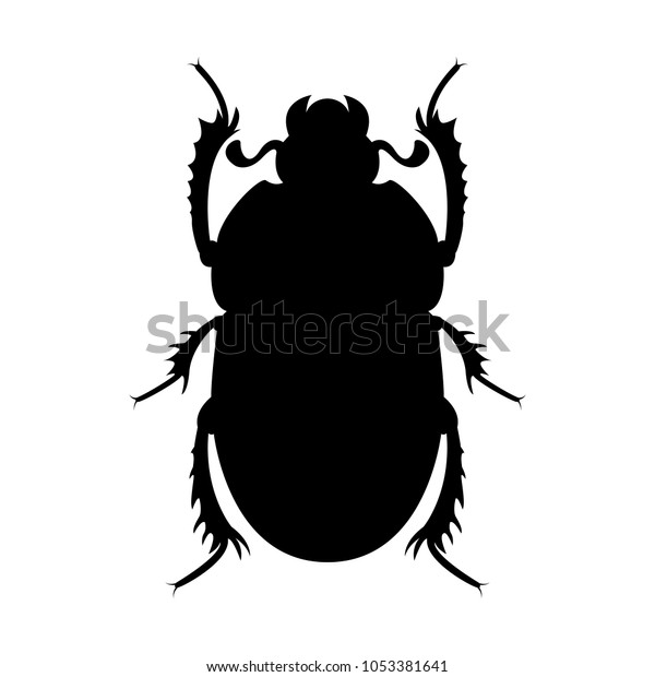 Vector Image Scarab Beetle Silhouette Stock Vector (Royalty Free ...