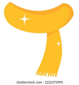 vector image scarf for the cold at christmas
yellow with white background