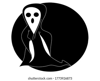 Vector image of scary ghost