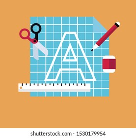 Vector image of school equipment