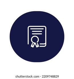 vector image, school icon with blue background and white lines