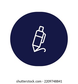 vector image, school icon with blue background and white lines