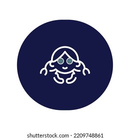imagen vectorial, icono escolar con fondo azul y líneas blancas