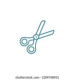vector image, school icon with white background and blue lines.