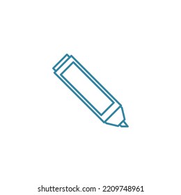 imagen vectorial, icono escolar con fondo blanco y líneas azules.