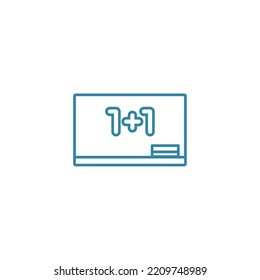 vector image, school icon with white background and blue lines.