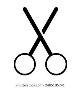 Vector image of scissors icon symbol. Illustration of the object design for hair cutting equipment, scissors.