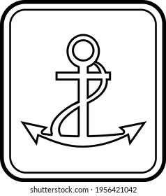 Vector image sea anchor sign 