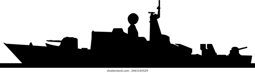 vector image of sea battle ship
