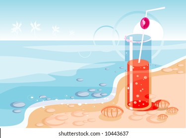 vector image of sea coast