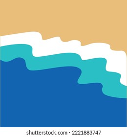 Imagen vectorial de una costa marina con una ola y arena