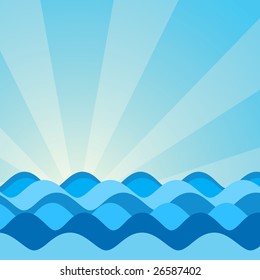 The vector image of sea waves
