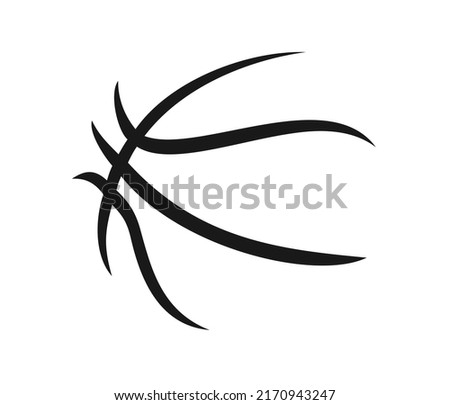 Vector image of the seam of a basket ball.