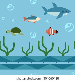 Vector image of a Seamless fish pattern