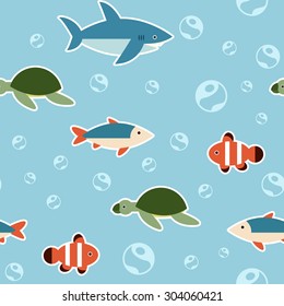 Vector image of a Seamless fish pattern