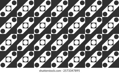 Vector image of seamless geometric pattern decoration classical ornament vector linear shape in black and white colors