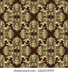 Vector Image. Seamless image. Indian ornament pattern .Can be used for designer wallpapers, for textile, packaging, printing or any desired idea. Different elements of paisley.