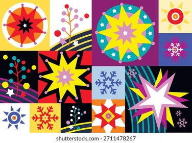 Vector image of a seamless ornament bright, Christmas banner, background
